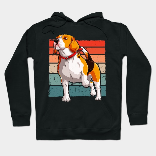 Beagle Retro Dog Lover Pet Owner Hoodie by Foxxy Merch